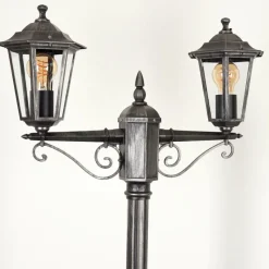 Luminaires Rustiques-hofstein Réverbère Loria Noir, Argenté, 2 lumières