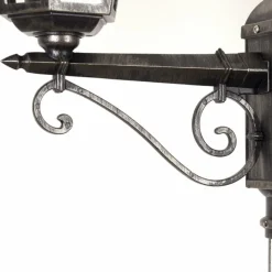 Luminaires Rustiques-hofstein Réverbère Loria Noir, Argenté, 2 lumières