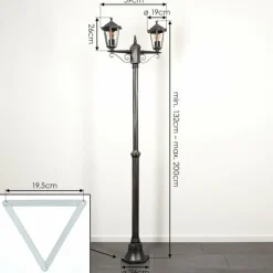 Luminaires Rustiques-hofstein Réverbère Loria Noir, Argenté, 2 lumières