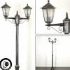 Luminaires Rustiques-hofstein Réverbère Loria Noir, Argenté, 2 lumières
