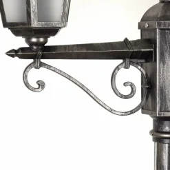 Luminaires Rustiques-hofstein Réverbère Loria Noir, Argenté, 2 lumières