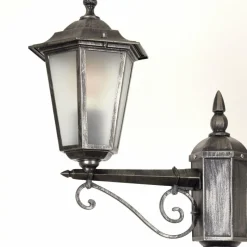 Luminaires Rustiques-hofstein Réverbère Loria Noir, Argenté, 2 lumières