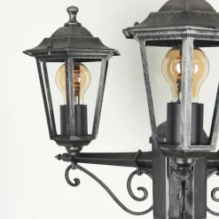 Luminaires Rustiques-hofstein Réverbère Loria Noir, Argenté, 3 lumières