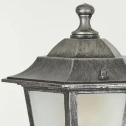 Luminaires Rustiques-hofstein Réverbère Loria Noir, Argenté, 3 lumières