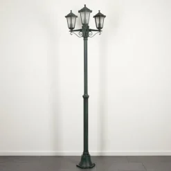 Luminaires Rustiques-hofstein Réverbère Loria Vert, Noir, 3 lumières