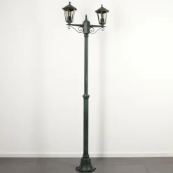 Luminaires Rustiques-hofstein Réverbère Loria Vert, Noir, 2 lumières