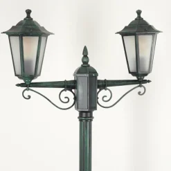 Luminaires Rustiques-hofstein Réverbère Loria Vert, Noir, 2 lumières