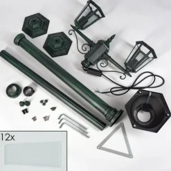 Luminaires Rustiques-hofstein Réverbère Loria Vert, Noir, 2 lumières