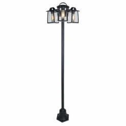 Luminaires Lutec Réverbère Lutec KELSEY Noir, 3 lumières