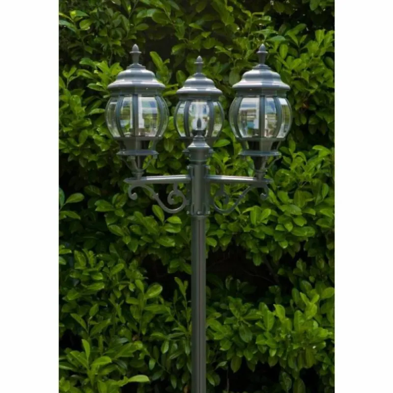 Luminaires Rustiques-hofstein Réverbère Massive myGarden DUBROVNIK Vert, Noir, Transparent, 3 lumières