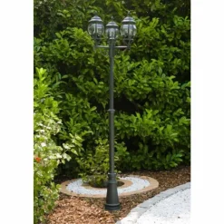 Luminaires Rustiques-hofstein Réverbère Massive myGarden DUBROVNIK Vert, Noir, Transparent, 3 lumières