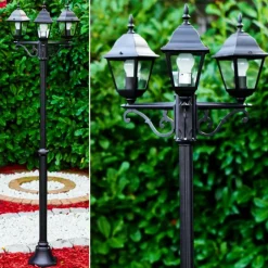 Luminaires Rustiques-hofstein Réverbère Murto Noir, 3 lumières