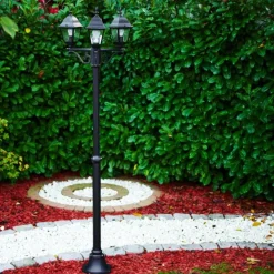 Luminaires Rustiques-hofstein Réverbère Murto Noir, 3 lumières