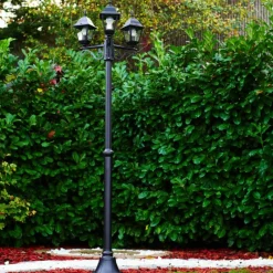 Luminaires Rustiques-hofstein Réverbère Murto Noir, 3 lumières