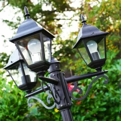 Luminaires Rustiques-hofstein Réverbère Murto Noir, 3 lumières