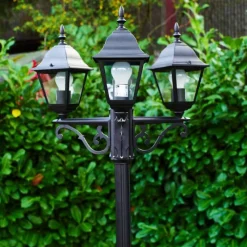 Luminaires Rustiques-hofstein Réverbère Murto Noir, 3 lumières