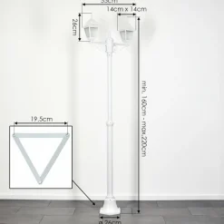 hofstein Réverbère Naofe Blanc, 2 lumières