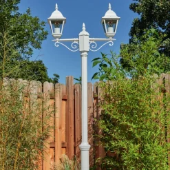 Luminaires Rustiques-hofstein Réverbère Naofe Blanc, 2 lumières