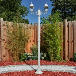 Luminaires Rustiques-hofstein Réverbère Naofe Blanc, 2 lumières