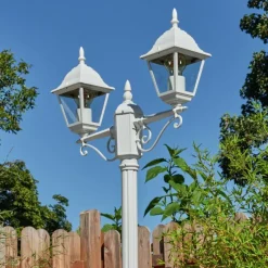 Luminaires Rustiques-hofstein Réverbère Naofe Blanc, 2 lumières