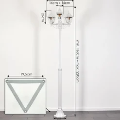 Luminaires Rustiques-hofstein Réverbère Naofe Blanc, 3 lumières