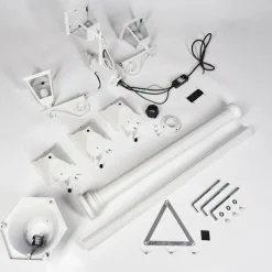 Luminaires Rustiques-hofstein Réverbère Naofe Blanc, 3 lumières