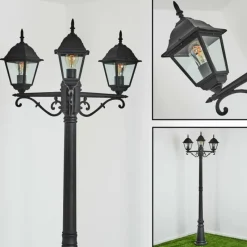Luminaires Rustiques-hofstein Réverbère Naofe Noir, 3 lumières