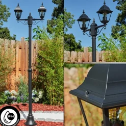 Luminaires Rustiques-hofstein Réverbère Naofe Noir, 2 lumières