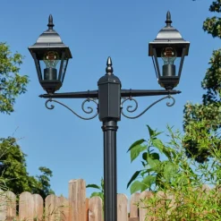 Luminaires Rustiques-hofstein Réverbère Naofe Noir, 2 lumières