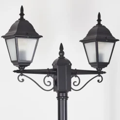 Luminaires Rustiques-hofstein Réverbère Naofe Noir, 2 lumières