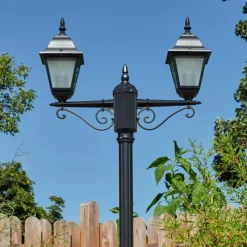 Luminaires Rustiques-hofstein Réverbère Naofe Noir, 2 lumières