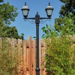 Luminaires Rustiques-hofstein Réverbère Naofe Noir, 2 lumières