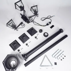 Luminaires Rustiques-hofstein Réverbère Naofe Noir, 3 lumières