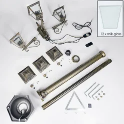 Lampes Dorées-hofstein Réverbère Naofe Or, Noir, 3 lumières