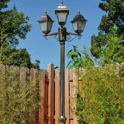 Lampes Dorées-hofstein Réverbère Naofe Or, Noir, 3 lumières