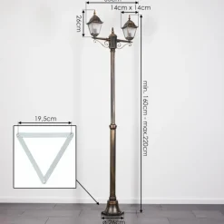 Lampes Dorées-hofstein Réverbère Naofe Or, Noir, 2 lumières