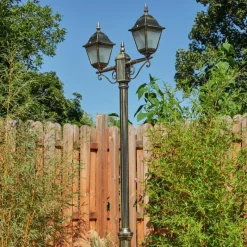 Lampes Dorées-hofstein Réverbère Naofe Or, Noir, 2 lumières