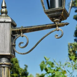 Luminaires Rustiques-hofstein Réverbère Naofe Or, Noir, 2 lumières