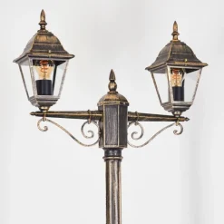 Luminaires Rustiques-hofstein Réverbère Naofe Or, Noir, 2 lumières