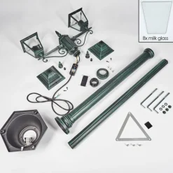 hofstein Réverbère Naofe Vert, Noir, 2 lumières