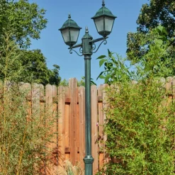 hofstein Réverbère Naofe Vert, Noir, 2 lumières