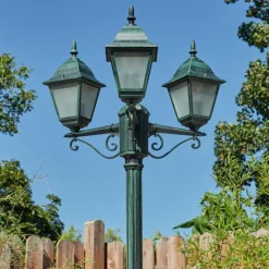 hofstein Réverbère Naofe Vert, Noir, 3 lumières