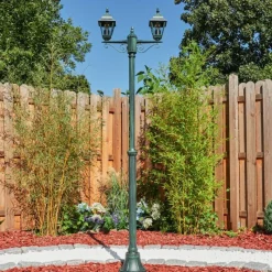 Luminaires Rustiques-hofstein Réverbère Naofe Vert, Noir, 2 lumières