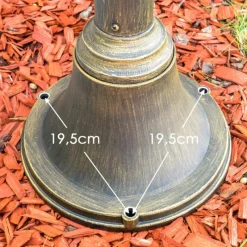 Luminaires Rustiques-hofstein Réverbère NATAL FROST Noir doré, 3 lumières