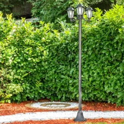 Luminaires Rustiques-hofstein Réverbère NATAL FROST Noir, 3 lumières