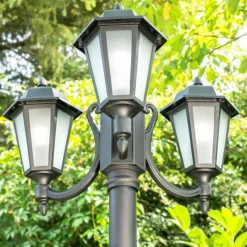 Luminaires Rustiques-hofstein Réverbère NATAL FROST Noir, 3 lumières