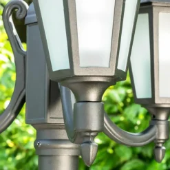 Luminaires Rustiques-hofstein Réverbère NATAL FROST Noir, 3 lumières