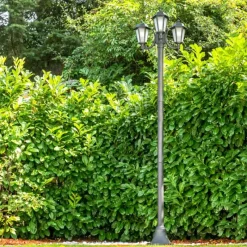 Luminaires Rustiques-hofstein Réverbère NATAL FROST Noir, 3 lumières