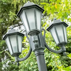 Luminaires Rustiques-hofstein Réverbère NATAL FROST Vert, Noir, 3 lumières