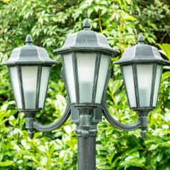 Luminaires Rustiques-hofstein Réverbère NATAL FROST Vert, Noir, 3 lumières